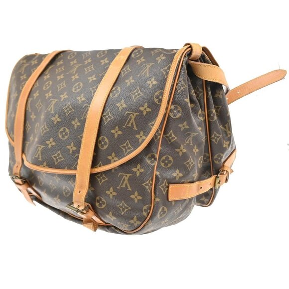 LOUIS VUITTON Logo Saumur 43 Shoulder Bag Monogram Leather Brown M42252 98MA210 - Picture 3 of 16